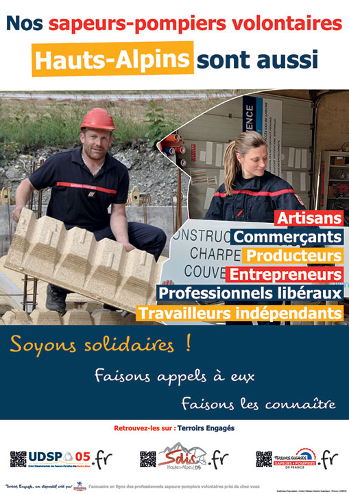 Nos artisans et commerçants professionnels Sapeurs-Pompiers Volontaires dans les Hautes-alpes